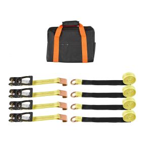 Wheel Chock Tie-Down Kit, Tire-Style Motorcycle Tie-Down System, Car Tie Down Kit with Flat Hook