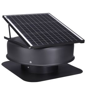 Solar Attic Fan, 42 W, 2800 CFM Large Air Flow Solar Roof Vent Fan, Low Noise and Weatherproof with 110V Smart Adapter, Ideal for Home, Greenhous